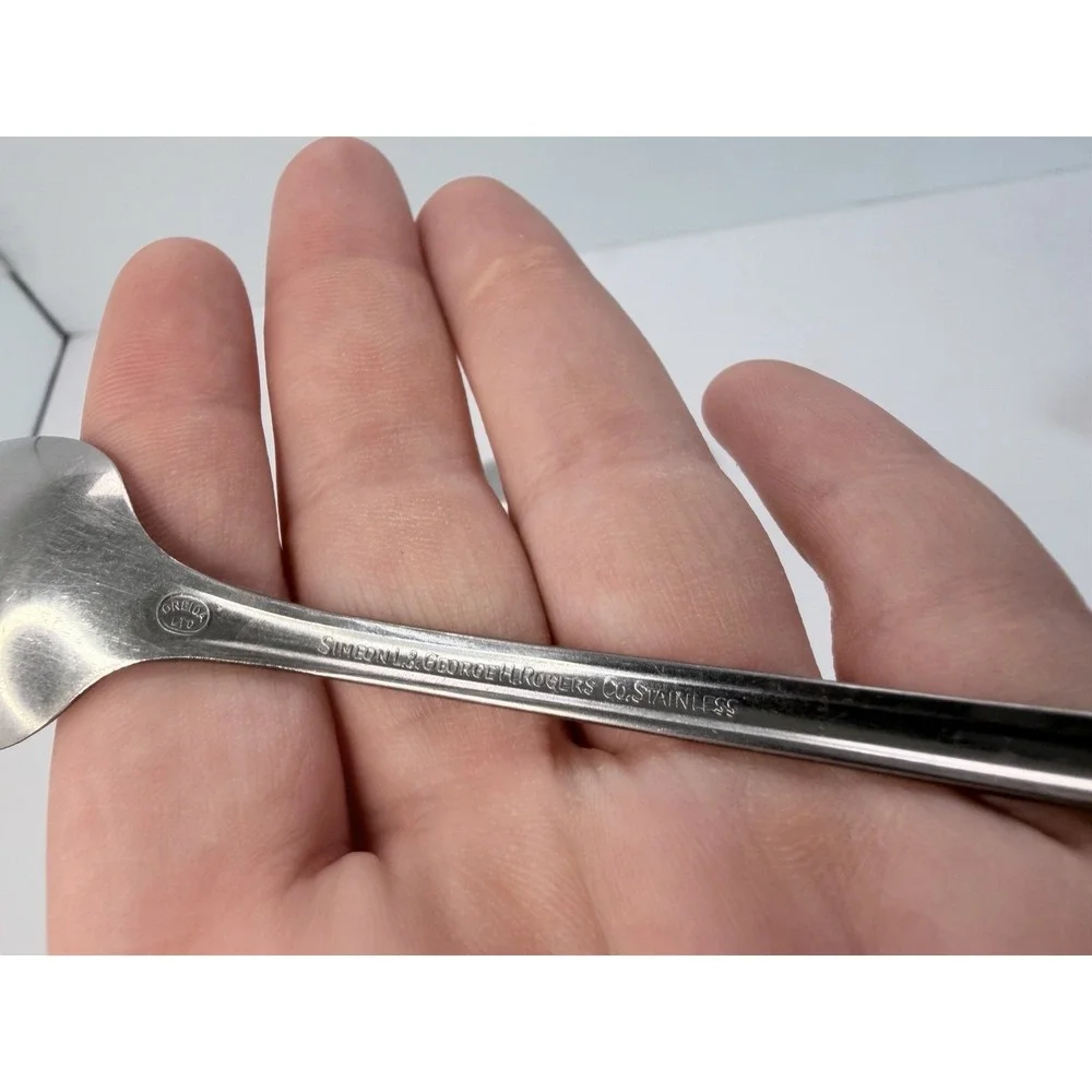 Stainless Oneida Roger's Strathmore Lot Of 9 Iced Tea‎ Spoons